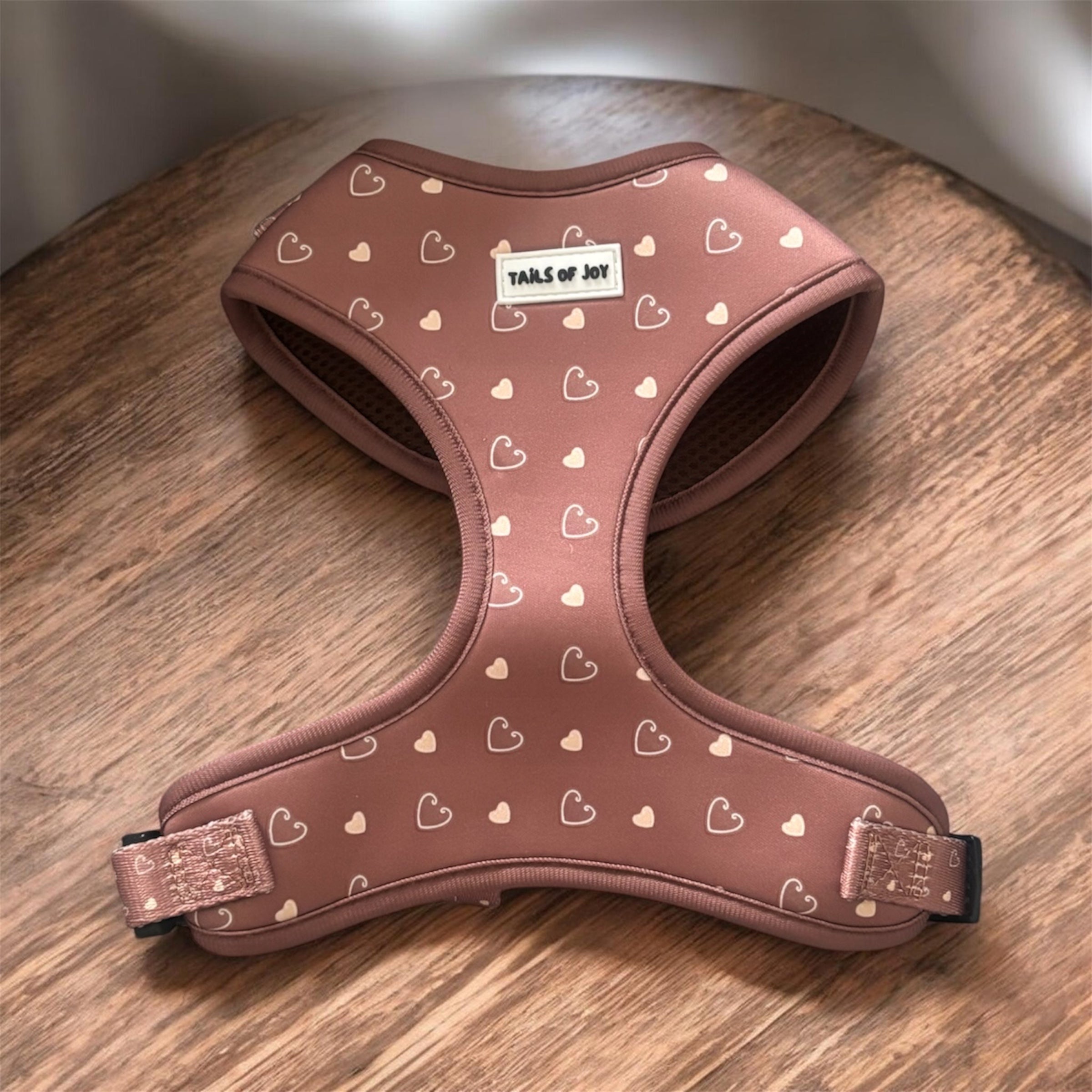 Cocoa Hearts Dog Harness 🤎